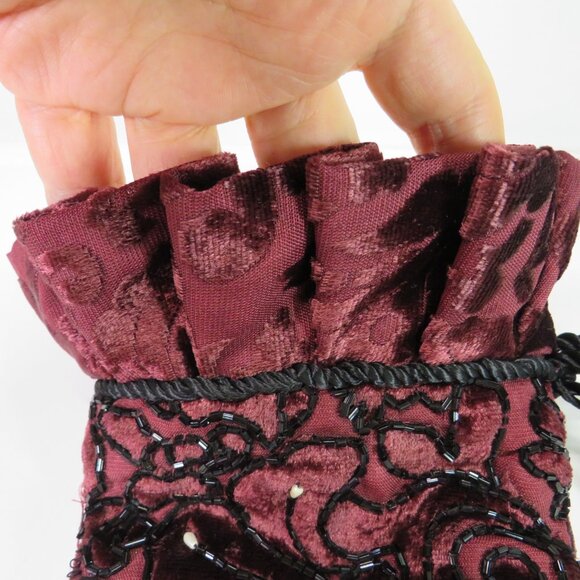 Beaded Tapestry Victorian high heel stocking (Satin lining) DOUBLE SIDED - Picture 3 of 10